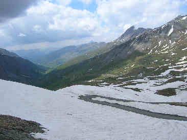 Terugblik vanaf de Col d'Agnel